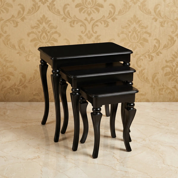 Modern Glossy Black Nesting Tables – Minimalist Design