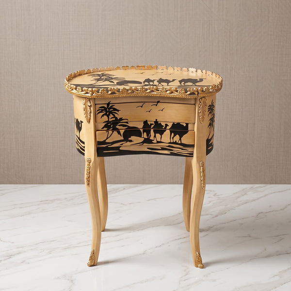 Desert Silhouette Kidney Table – Camel Caravan Design