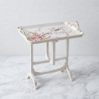 Antique White Tray Table – Floral Spray Design