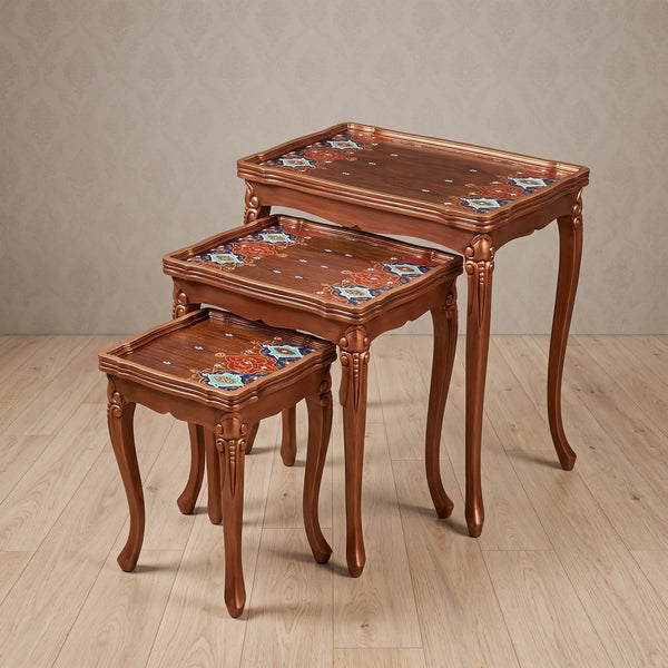 Persian-Style Nesting Tables – Medallion Pattern Design