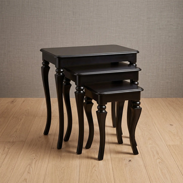 Modern Glossy Black Nesting Tables – Minimalist Design