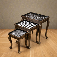 Bold Geometric Nesting Tables – Zebra & Pattern Design