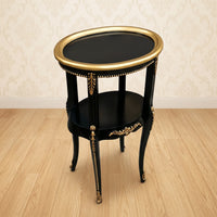 Black & Gold Oval Table – Minimalist Design
