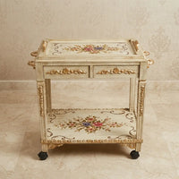 Rectangular Serving Trolley with Floral Design