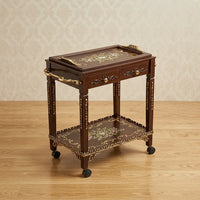 Mahogany Serving Trolley – Floral Scroll Design