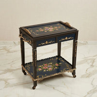 Rectangular Serving Trolley with Floral Design