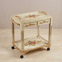 Rectangular Serving Trolley with Floral Design