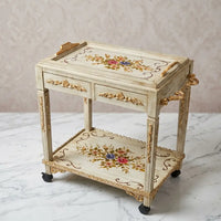 Rectangular Serving Trolley with Floral Design