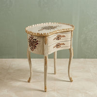 Ivory Kidney Table – Mother-of-Pearl Floral Design
