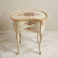 Ivory Kidney Table – Mother-of-Pearl Floral Design